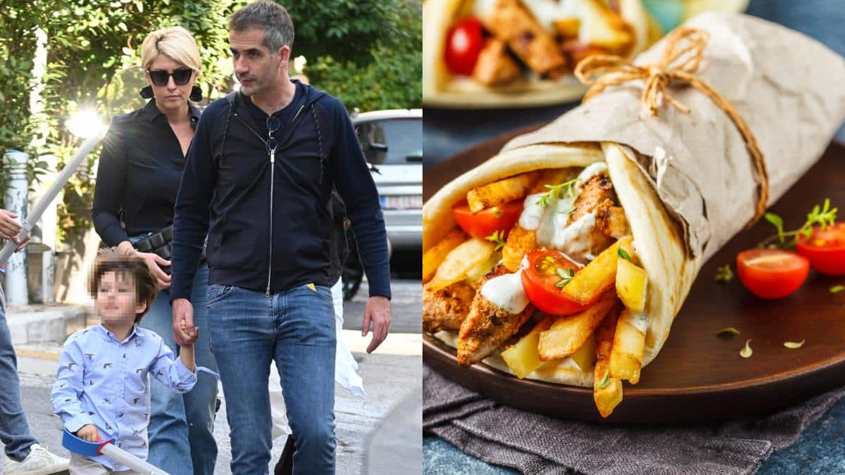 Λαϊκό παλικάρι κατα βάθος ο Μπακογιάννης: Πήρε σουβλάκι στον γιο του και τρώνε στην παραλία με όλα τα παιδάκια