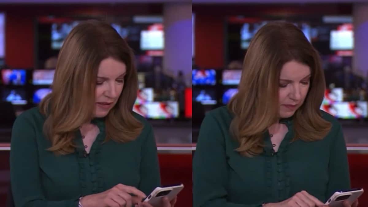 Παρουσιάστρια ειδήσεων του BBC δεν έχει καταλάβει ότι είναι στον αέρα και χάζευε… στο κινητό της (video)