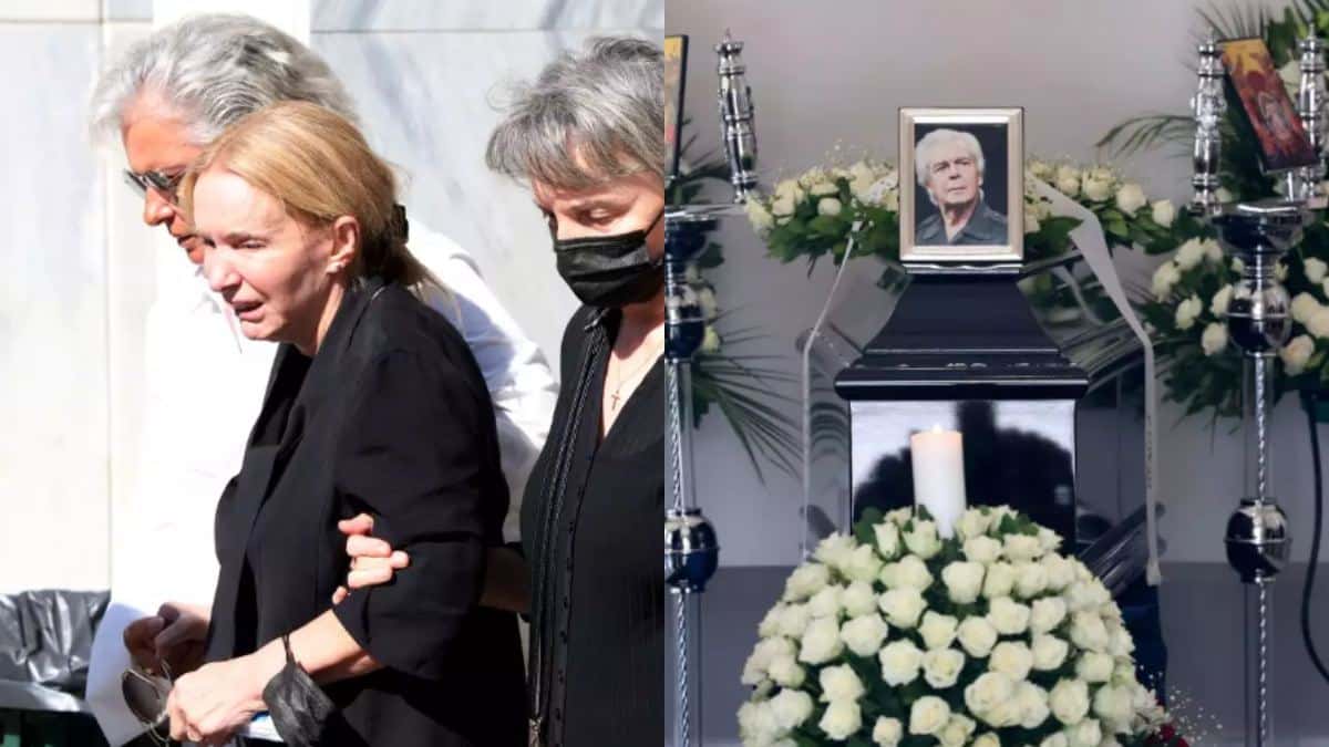 Κηδεία Γιάννη Μόρτζου:  Υποβασταζόμενη η σύζυγός του, Γιούλη Ζήκου στο ύστατο «χαίρε» – Ο καλλιτεχνικός χώρος έδωσε το «παρών»