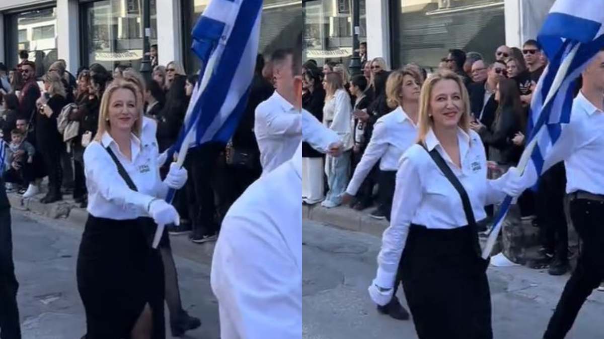 «Μπράβο μαμά»: Μητέρα 3 κοριτσιών κάνει περήφανες τις κόρες της, όντας σημαιοφόρος στην παρέλαση! (video)