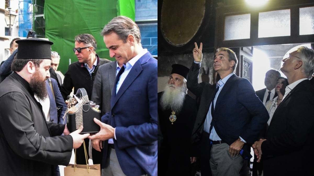 Στο Ναύπλιο ο Μητσοτάκης: Η επίσκεψη στα έργα αποκατάστασης του ναού του Αγίου Νικολάου και το δώρο που έλαβε (photos)
